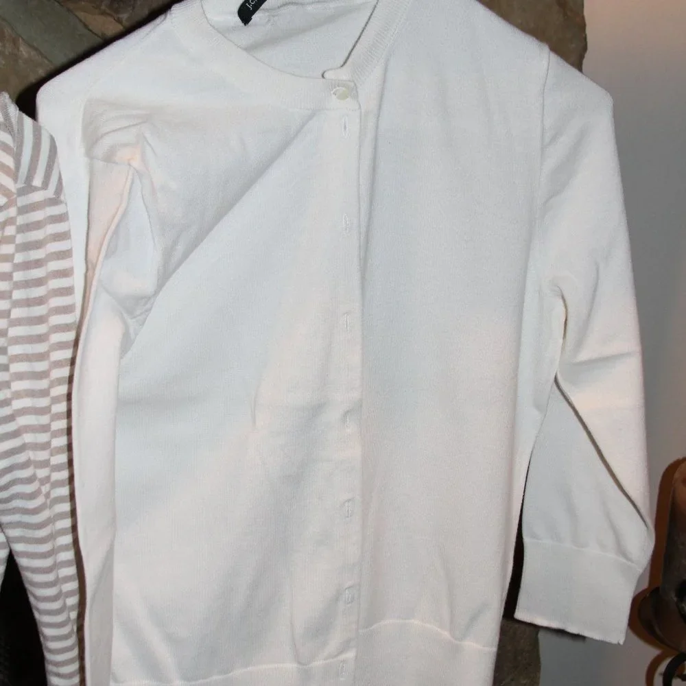 Women Medium J Crew White Cardigan - Picture 1 of 1